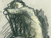 Life drawing pastel on paper